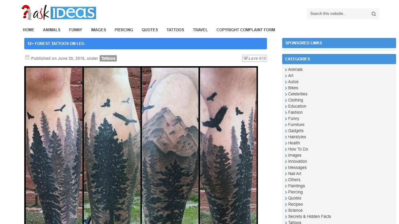 12+ Forest Tattoos On Leg - AskIdeas.com